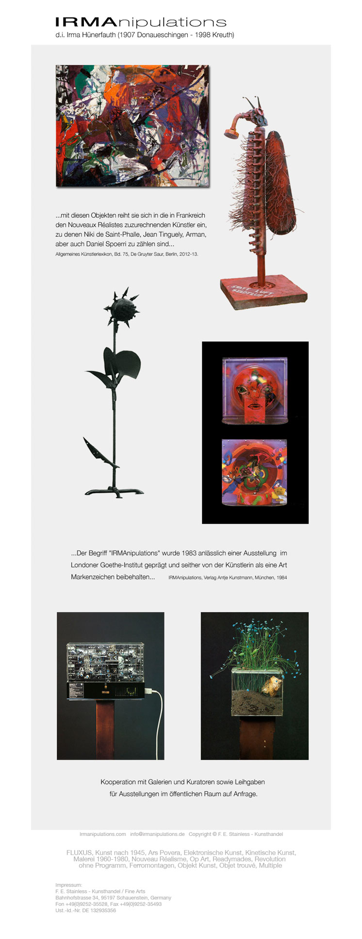 IRMAnipulations, d.i. Irma Hünerfauth (1907 Donaueschingen - 1998 Kreuth)